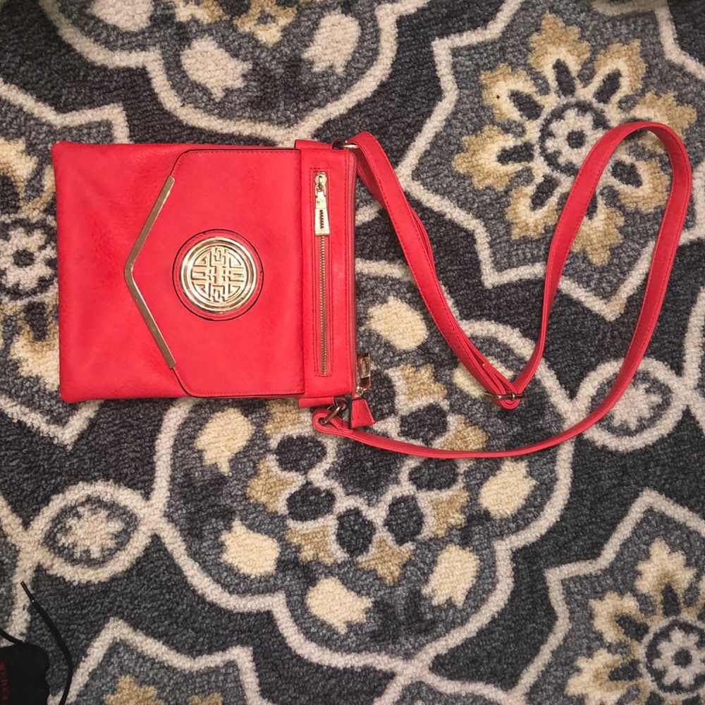 Red shoulder bag